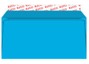 carta Busta 229x114mm, 100gr/mq, BLU INTENSO Serie Color, altezza pattella 38mm, chiusura in strip autoadesiva, senza finiestra. Prodotto originale Svizzero. MADE IN SWITZERLAND.