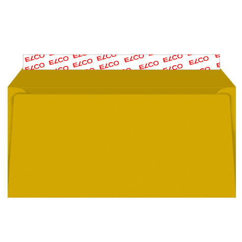 carta Busta 229x114mm, 100gr-mq, GIALLO ORO Serie Color, altezza pattella 38mm, chiusura in strip autoadesiva, senza finiestra. Prodotto originale Svizzero. MADE IN SWITZERLAND.