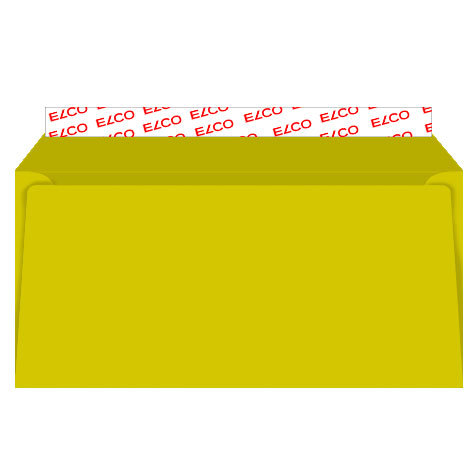 carta Busta 229x114mm, 100gr-mq, GIALLO Serie Color, altezza pattella 38mm, chiusura in strip autoadesiva, senza finiestra. Prodotto originale Svizzero. MADE IN SWITZERLAND.