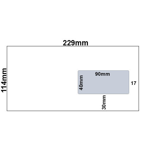 carta Busta con finestra 229x114mm. Premium. 100gr-mq BIANCO EXTRA, internografata, altezza pattella 46mm, chiusura GOMMATA, Finestra a destra 90x40mm: 30mm dal basso, 17mm da destra. Prodotto originale Svizzero. MADE IN SWITZERLAND.