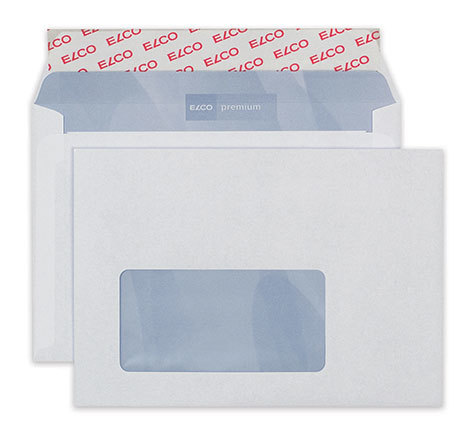 carta Busta con finestra 162x114mm, Premium, 80gr-mq BIANCO EXTRA, internografata, altezza pattella 33mm, chiusura a strip autoadesivo, Finestra a sinistra 90x45mm: 15mm dal basso, 52mm da destra. Prodotto originale Svizzero. MADE IN SWITZERLAND.
