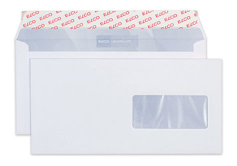 carta Busta con finestra.229x114mm. Premium. 100gr-mq BIANCO EXTRA, internografata, altezza pattella 33mm, chiusura a strip autoadesivo, Finestra a destra 90x40mm: 30mm dal basso, 17mm da destra. Prodotto originale Svizzero. MADE IN SWITZERLAND.