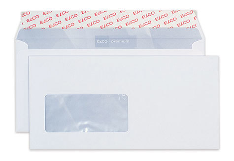 carta Busta con finestra.�229x114mm. Premium. 100gr-mq BIANCO EXTRA, internografata, altezza pattella 33mm, chiusura a strip autoadesivo, Finestra a sinistra 100x45mm: 21mm dal basso, 109mm da destra. Prodotto originale Svizzero. MADE IN SWITZERLAND.