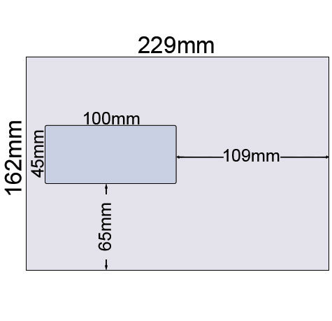 carta Busta con finestra 229x162mm, Premium, 80gr-mq BIANCO EXTRA, internografata, altezza pattella 46mm, chiusura GOMMATA, Finestra a sinistra 100x45mm: 65mm dal basso, 109mm da destra. Prodotto originale Svizzero. MADE IN SWITZERLAND .