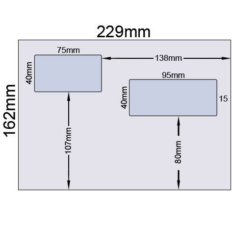 carta Busta con finestra 229x162mm, Premium, 100gr-mq BIANCO EXTRA, internografata, altezza pattella 36mm, chiusura a strip autoadesivo, Finestra a DESTRA 95x40mm: 80mm dal basso, 15mm da destra. Finestra a SINISTRA: 75x40mm: 107mm dal basso, 138mm da destra. Prodotto originale Svizzero. MADE IN SWITZERLAND.