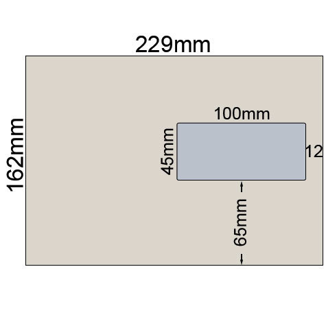 carta Busta con finestra 229x162mm, Sycling, 100gr-mq GRIGIO, 100% carta riciclata, internografata (ELCO sycling), altezza pattella 36mm, chiusura strip autoadesiva, Finestra sul lato destro 100x45mm: 65mm dal basso, 12mm da destra. Prodotto originale Svizzero. MADE IN SWITZERLAND.