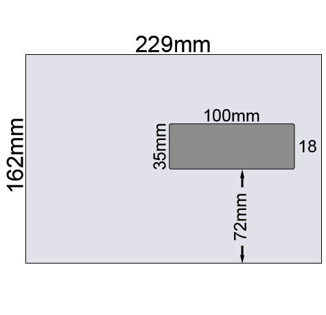 carta Busta con finestra 229x162mm, Security, 100gr-mq BIANCO EXTRA, internografata, altezza pattella 46mm, chiusura GOMMATA, Finestra sul lato destro 100x35mm: 72mm dal basso, 18mm da destra. Prodotto originale Svizzero. MADE IN SWITZERLAND.