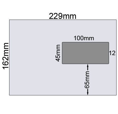 carta Busta con finestra 229x162mm, Security, 100gr-mq BIANCO EXTRA, internografata, altezza pattella 46mm, chiusura GOMMATA, Finestra sul lato destro 100x45mm: 65mm dal basso, 12mm da destra. Prodotto originale Svizzero. MADE IN SWITZERLAND.