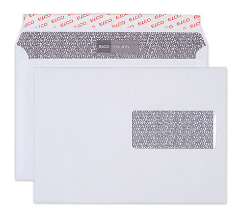 carta Busta con finestra 229x162mm, Security, 100gr-mq BIANCO EXTRA, internografata, altezza pattella 36mm, chiusura a strip autoadesivo, Finestra sul lato destro 100x45mm: 65mm dal basso, 12mm da destra. Prodotto originale Svizzero. MADE IN SWITZERLAND.