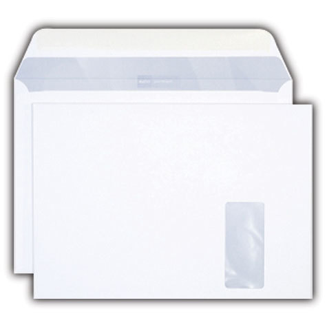 carta Busta con finestra 324x229mm, Premium, 120gr-mq BIANCO EXTRA, internografata, altezza pattella 57mm, chiusura GOMMATA, Finestra sul lato sinistro 45x100mm: 110mm dal basso, 225mm da destra. Prodotto originale Svizzero. MADE IN SWITZERLAND.