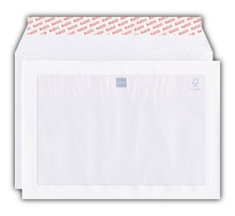 carta Busta con finestra MAXIWINDOW 324x229mm, Premium, 120gr-mq BIANCO EXTRA, internografata, altezza pattella 57mm, chiusura a strip autoadesivo, Finiestra sul lato anteriore 275x180: 24mm dal basso, 24mm da destra. Prodotto originale Svizzero. MADE IN SWITZERLAND.