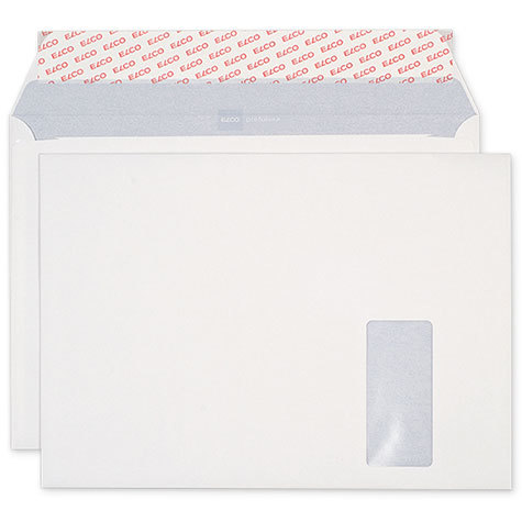 carta Busta con finestra 324x229mm, Profutura, 120gr-mq BIANCO NATURALE, 100% carta riciclata, 100% senza cloro, internografata (ELCO profutura), altezza pattella 57mm, chiusura a strip autoadesivo, Fnestra a destra 100x45mm: 21mm dal basso, 12mm da destra. Prodotto originale Svizzero. MADE IN SWITZERLAND.