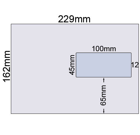 carta Busta con finestra 229x162mm, Proclima, 100gr-mq BIANCO NATURALE, 100% carta riciclata, internografata (ELCO proclima), altezza pattella 36mm, chiusura GOMMATA, Finestra sul lato sinistro 100x45mm: 65mm dal basso, 12mm da destra. Prodotto originale Svizzero. MADE IN SWITZERLAND.