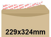 carta Busta 229x324mm, Brown Kraft, 120gr/mq CAMOSCIO KRAFT, non internografata, altezza pattella 50mm, chiusura a strip autoadesivo sul lato corto, senza finiestra. Prodotto originale Svizzero. MADE IN SWITZERLAND.