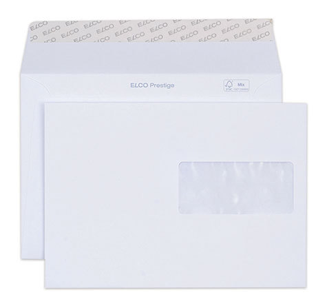 carta Busta con finestra 229x162mm, Prestige, 120gr-mq BIANCO EXTRA, non internografata, altezza pattella 50mm, chiusura a strip autoadesivo, Fnestra a destra 100x45mm: 65mm dal basso, 12mm da destra. Prodotto originale Svizzero. MADE IN SWITZERLAND.