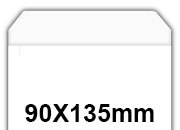 carta Sacchetto 90x135mm, White satin, 80gr/mq BIANCO SATINATO, non internografato, pattella di chiusura piegata, altezza 15mm, non gommata. Prodotto originale Svizzero. MADE IN SWITZERLAND.