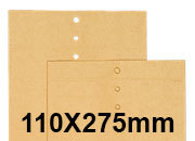 carta Sacchetto 110x275mm, Brown Kraft, 120gr/mq CAMOSCIO KRAFT. Sacchetto per campioni con fondo 50mm, con 3 fori e 2 cordonature. Prodotto originale Svizzero. MADE IN SWITZERLAND.