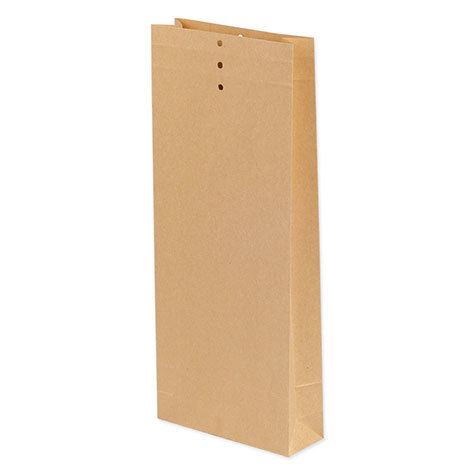 carta Sacchetto 140x345mm, Brown Kraft, 120gr-mq CAMOSCIO KRAFT. Sacchetto per campioni con fondo 50mm, con 3 fori e 2 cordonature. Prodotto originale Svizzero. MADE IN SWITZERLAND.