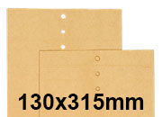 carta Sacchetto 130x315mm, Brown Kraft, 120gr/mq CAMOSCIO KRAFT. Sacchetto per campioni con fondo 50mm, con 3 fori e 2 cordonature. Prodotto originale Svizzero. MADE IN SWITZERLAND.