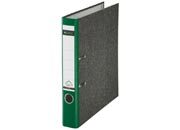 gbc registratore LEITZ 180 in cartone VERDE, formato commerciale (23x30), dorso 5cm, angoli rinforzati, etichetta dorsale preincollata., certificazione GS, marchio LEITZ.