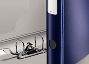 gbc Registratore 180� - f.to commerciale dorso 5 cm BLU titanio, certificazione GS, marchio LEITZ, novit�.