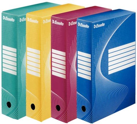 gbc Scatola archivio BOXY COLOR ASSORTITI, dim. 25 x 35 x 8 cm.certificazione FSC, marchio ESSELTE.