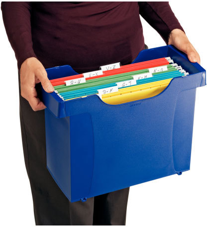 gbc PLUS archivio portatile porta cartelle sospese (8 cartelle incluse), BLU..
