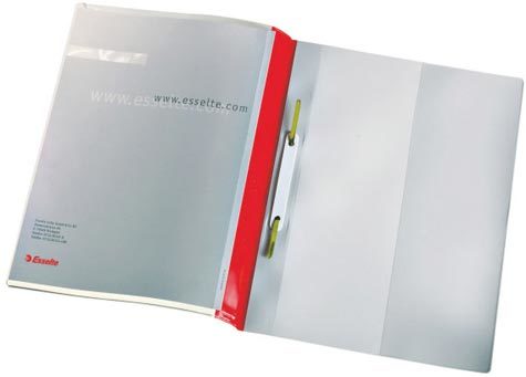gbc 28359, Quotation File - cartellina ad aghi in PVC con tasca frontale e interna - formato A4, ROSSO. Ex codice Esselte 283590, marchio ESSELTE.