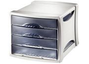 gbc 28453, INTEGO Cassettiera 4 cassetti BLU. Ex codice Esselte 284530, marchio ESSELTE.