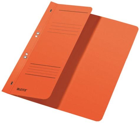 gbc Cartelle LEITZ con occhielli in cartoncino Manilla - formato A4, ARANCIO., certificazione Blu angel, marchio LEITZ.