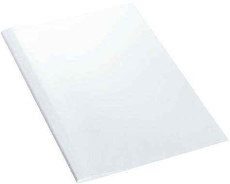 gbc 39203, Termocopertine TB Copertine per rilegatura Termica fronte trasp.- cartoncino lucido dorso 6 mm (60 fg), BIANCO. Ex codice Esselte 392030, certificazione CE, marchio LEITZ.
