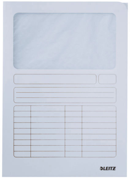 gbc Cartelle con finestra trasparente LEITZ in cartoncino - formato A4, BIANCO., certificazione Blue angel, marchio ESSELTE.