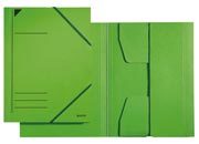 gbc Cartelle a 3 lembi in colorspan con elastici angolari formato 24,2 x 31,8 cm, VERDE., certificazione Blue angel, marchio LEITZ.