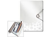 gbc BEBOP Archivio a soffietto, 5 scomparti BIANCO, per formati A4, capacit 250 fogli (80 gr), 5 scompartimenti espandibili, 1 scompartimento fisso, marchio LEITZ.