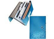 gbc BEBOP archivio a soffietto 5 scomparti - dim. 33 x 25 x 3, 5 cm Blu, marchio LEITZ.