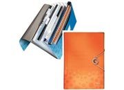 gbc BEBOP archivio a soffietto 5 scomparti - dim. 33 x 25 x 3, 5 cm Arancione, marchio LEITZ.