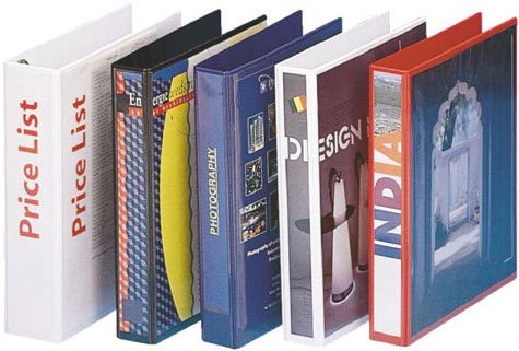 gbc 394651000, Raccoglitore DISPLAY 20mm, BIANCO, in PVC, dorso e fronte personalizzabile, 4 anelli rotondi, formato utile 22x30 cm. Ex codice Esselte 465100,  marchio ESSELTE.