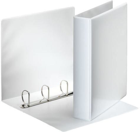 gbc 49704, Raccoglitore DISPLAY 40mm, BIANCO, in polipropilene, dorso e fronte personalizzabile, 4 anelli a 'D', formato utile 22x30 cm. Ex codice Esselte 497040, certificazione FSC Recycled, marchio ESSELTE.