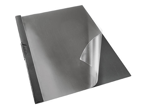 gbc Clip file standard, NERO Vivida                             in PVC. Dorso 0,9 cm, capacit 60 fogli, marchio ESSELTE.