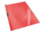 gbc  Clip file standard, ROSSO in PVC. Dorso 0,5 cm, capacit 30 fogli, marchio ESSELTE.