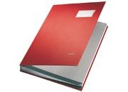 gbc Libro firma LEITZ in PPL 20 scomparti formato 24 x 34 cm, ROSSO., marchio LEITZ.