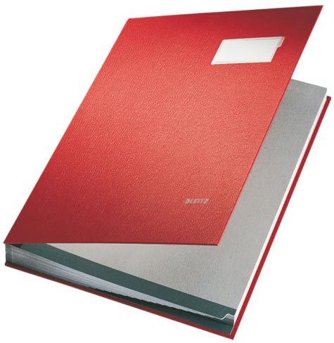 gbc Libro firma LEITZ in PPL 20 scomparti formato 24 x 34 cm, ROSSO., marchio LEITZ.