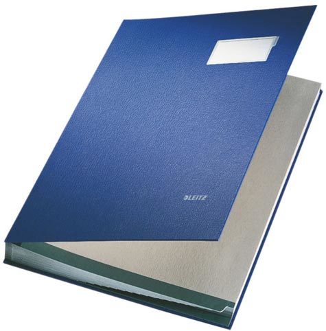 gbc Libro firma LEITZ in PPL 20 scomparti formato 24 x 34 cm, BLU., marchio LEITZ.