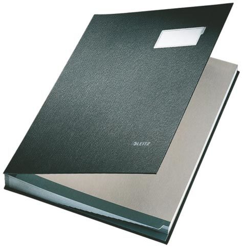 gbc Libro firma LEITZ in PPL 20 scomparti formato 24 x 34 cm, NERO., marchio LEITZ.