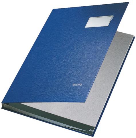 gbc Libro firma LEITZ in PPL 10 scomparti formato 24 x 34 cm, BLU., marchio LEITZ.