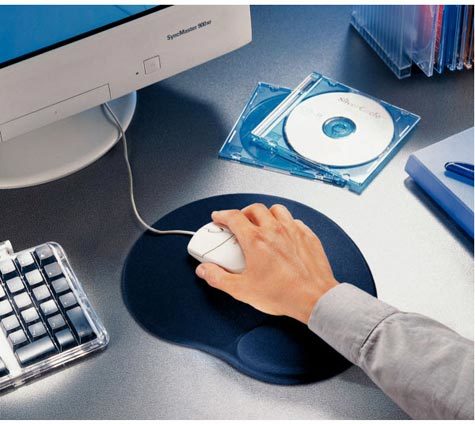 gbc 67107, ALL GELL tappetino mouse BLU. Ex codice Esselte 671070, marchio ESSELTE.