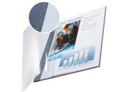 gbc impressBIND copertina flessibile fronte TRASPARENTE BLU, formato A4 dorso 10.5 mm (71-105 fogli),  ex codice 355520., marchio LEITZ.