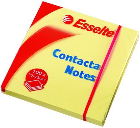 gbc 83003, Post-It, CONTACTA NOTES 100 fg. - 75 x 75 mm, GIALLO. Ex codice Esselte 830030, marchio ESSELTE.