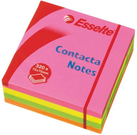 gbc 83065, CONTACTA CUBO 350 fg. - 75 x 75 mm, ASSORTITI. Ex codice Esselte 830650, marchio ESSELTE.