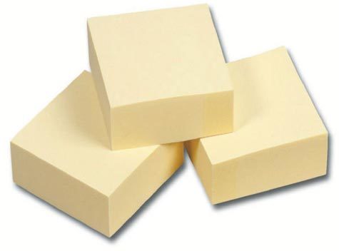 gbc 83066, CONTACTA CUBO 400 fg. - 75 x 75 mm, GIALLO. Ex codice Esselte 830660, marchio ESSELTE.